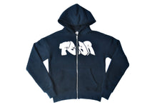 Load image into Gallery viewer, Navy &amp; Grey Fear Logo Hoodie
