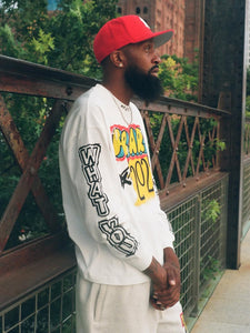 SUMMER 2025 WHITE LONG SLEEVE GRAFFITI T-SHIRT
