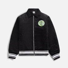 Load image into Gallery viewer, BLACK CORDUROY YING YANG VARSITY JACKET
