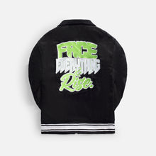 Load image into Gallery viewer, BLACK CORDUROY YING YANG VARSITY JACKET
