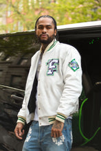 Load image into Gallery viewer, Stone White Varsity Jacket
